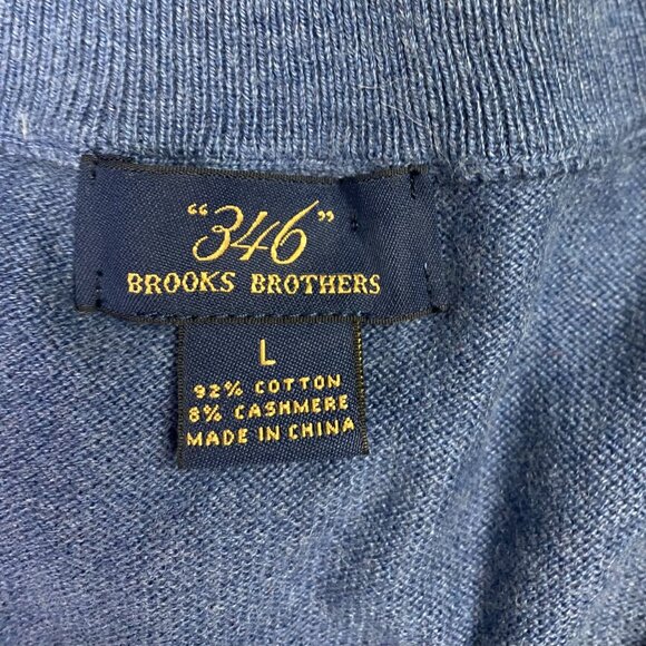 Brooks Brothers Fair Isle Vest Sweater Men's Large Blue Cashmere Cotton Blend - Picture 4 of 8